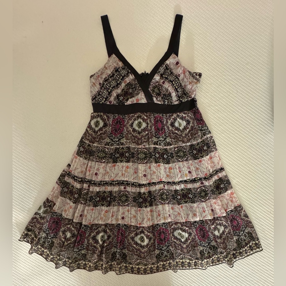 Dressbarn Print Dress with Black Straps
